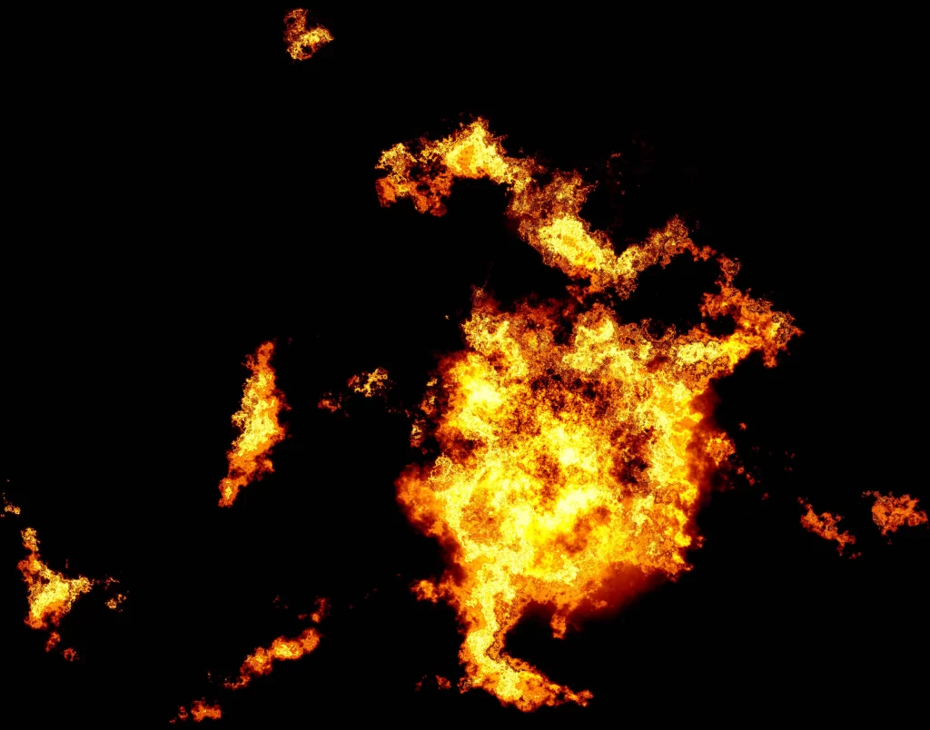 Orange Yellow Flame Bright Intense Dark Background