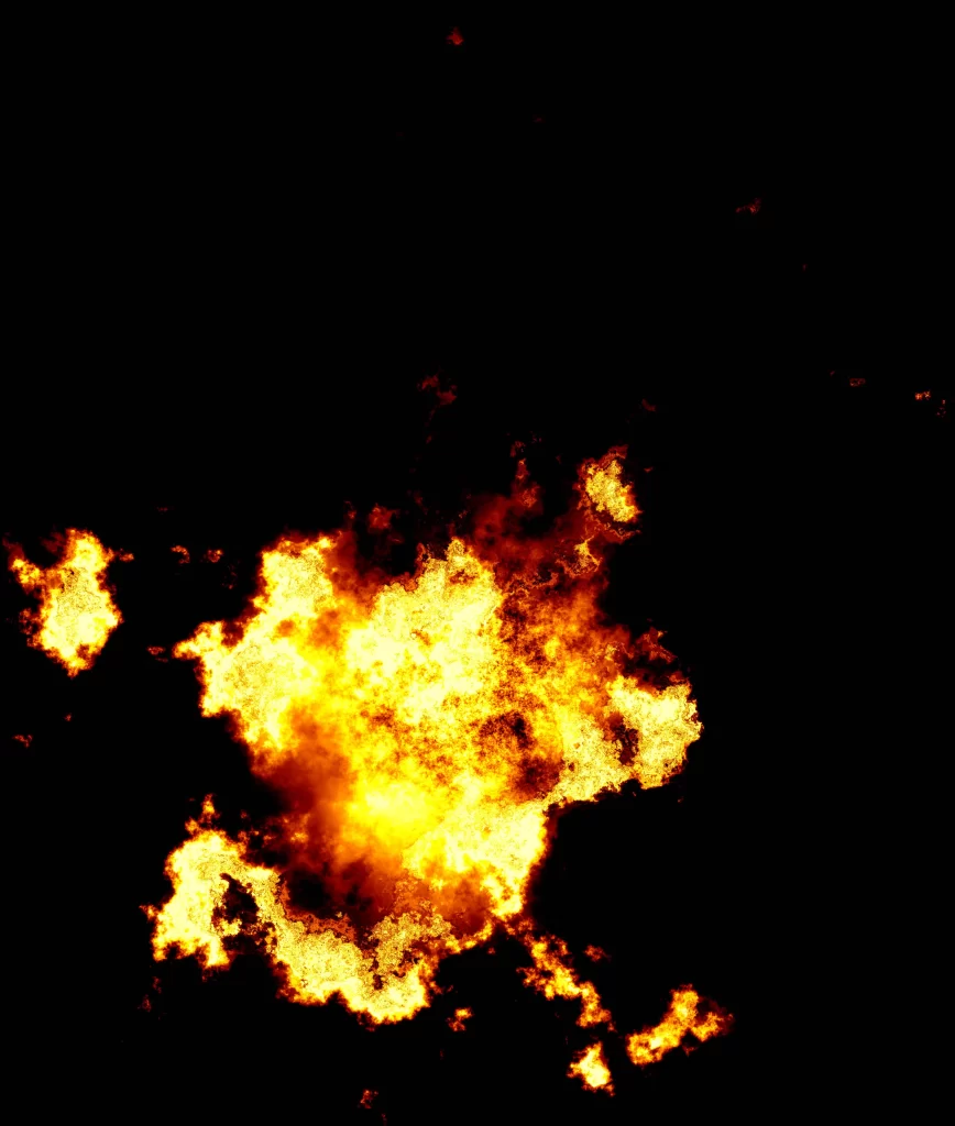 Orange Yellow Flame Bright Intense Dark Background