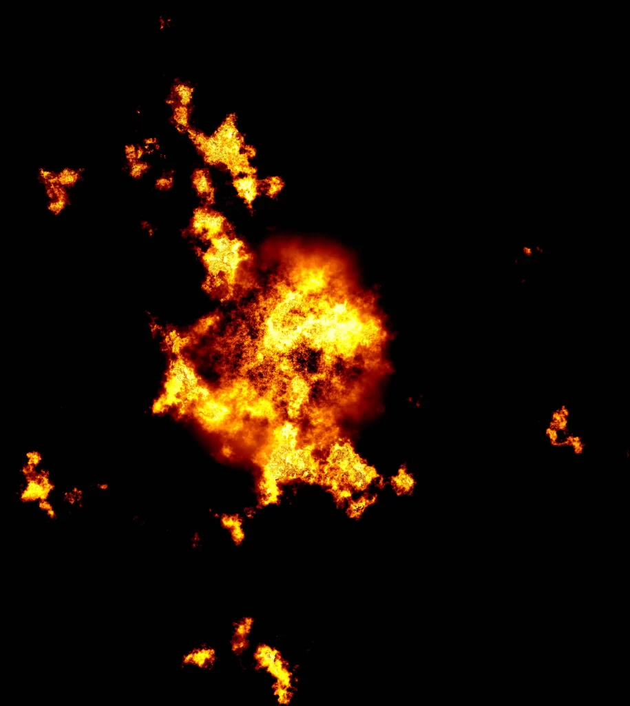 Orange Yellow Flame Bright Intense Dark Background