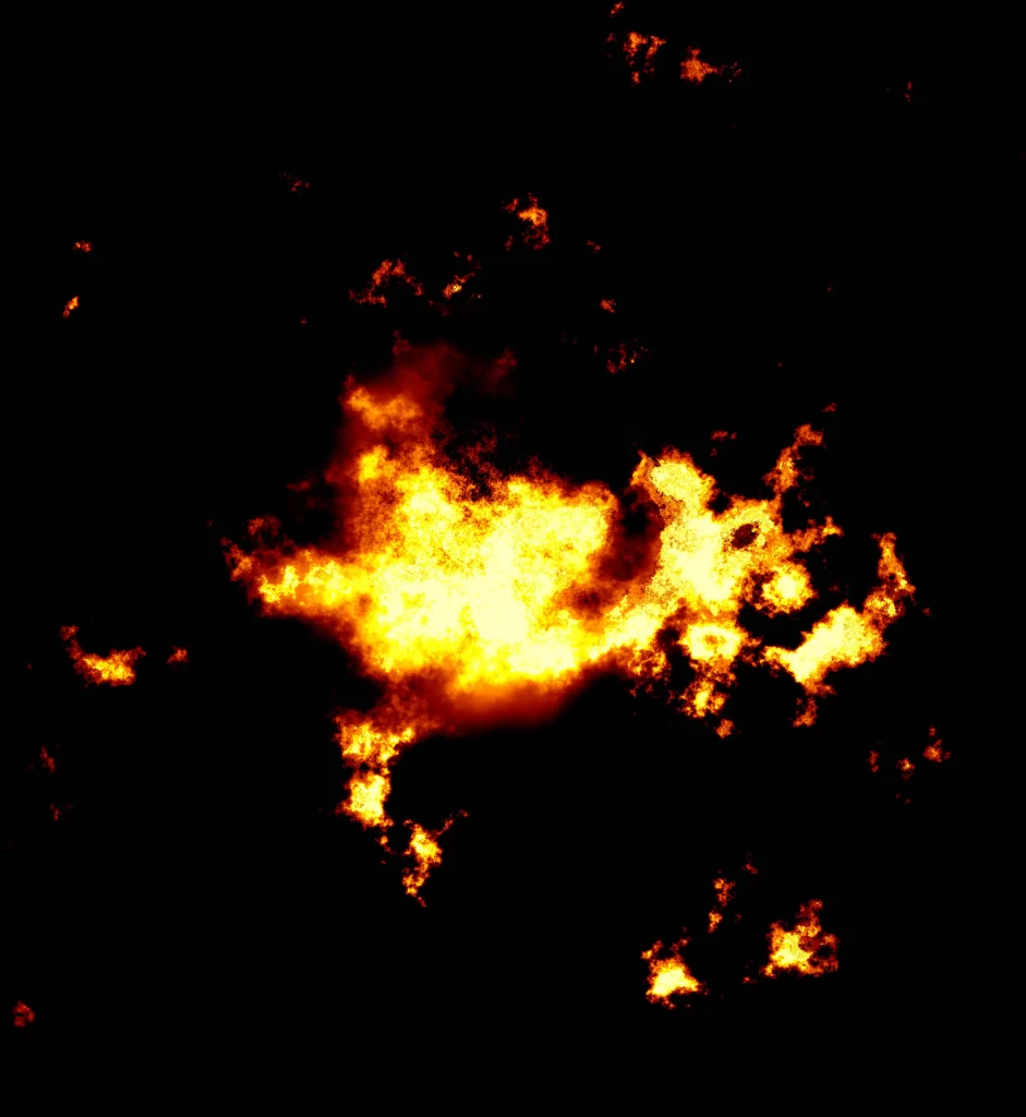 Orange Yellow Flame Bright Intense Dark Background