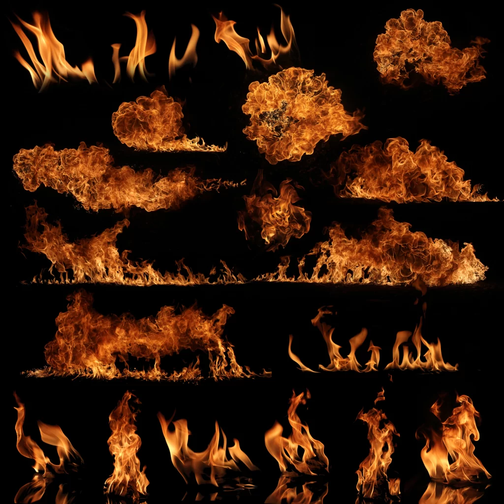 Orange Yellow Flame Burst Dark Background