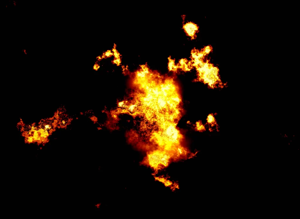 Orange Yellow Flame Burst Dark Background