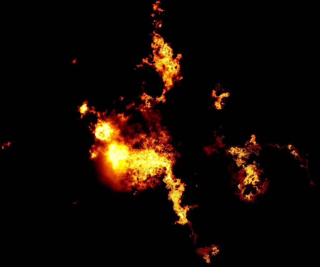 Orange Yellow Flame Burst Dark Background