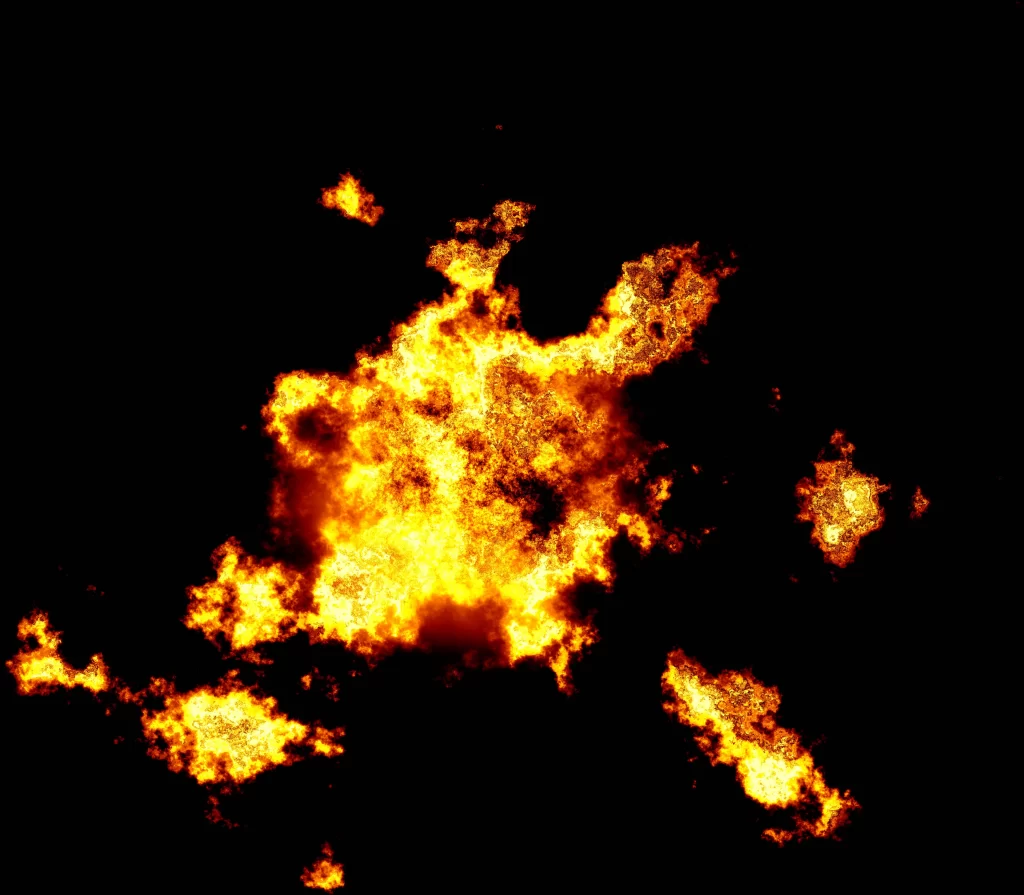 Orange Yellow Flame Burst Dark Background