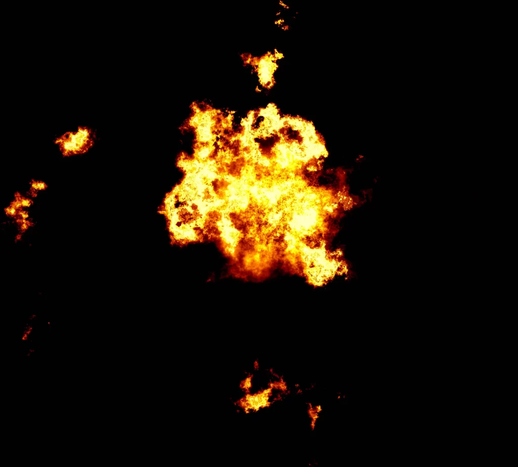Orange Yellow Flame Burst Dark Background