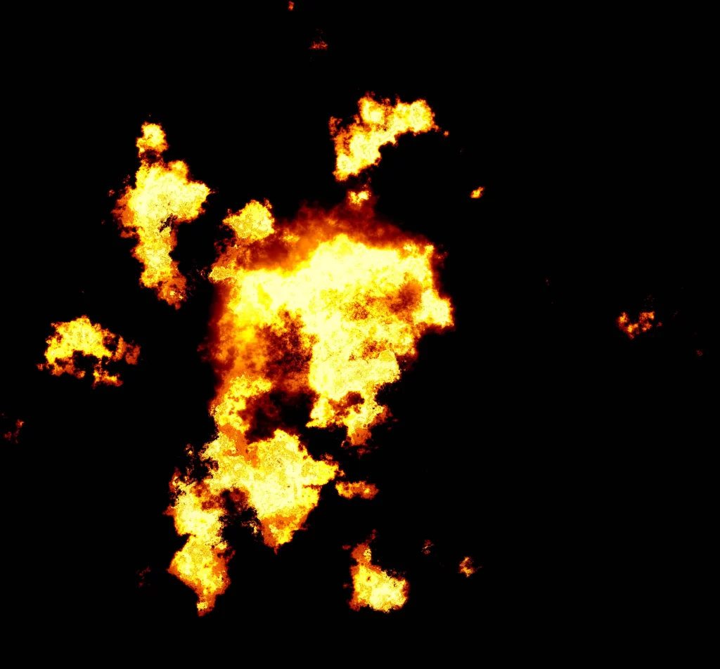 Orange Yellow Flame Burst Dark Background