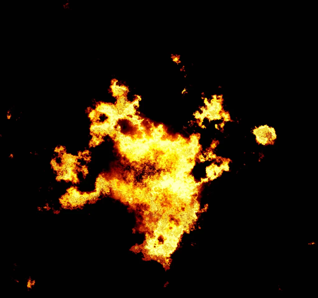 Orange Yellow Flame Burst Dark Background