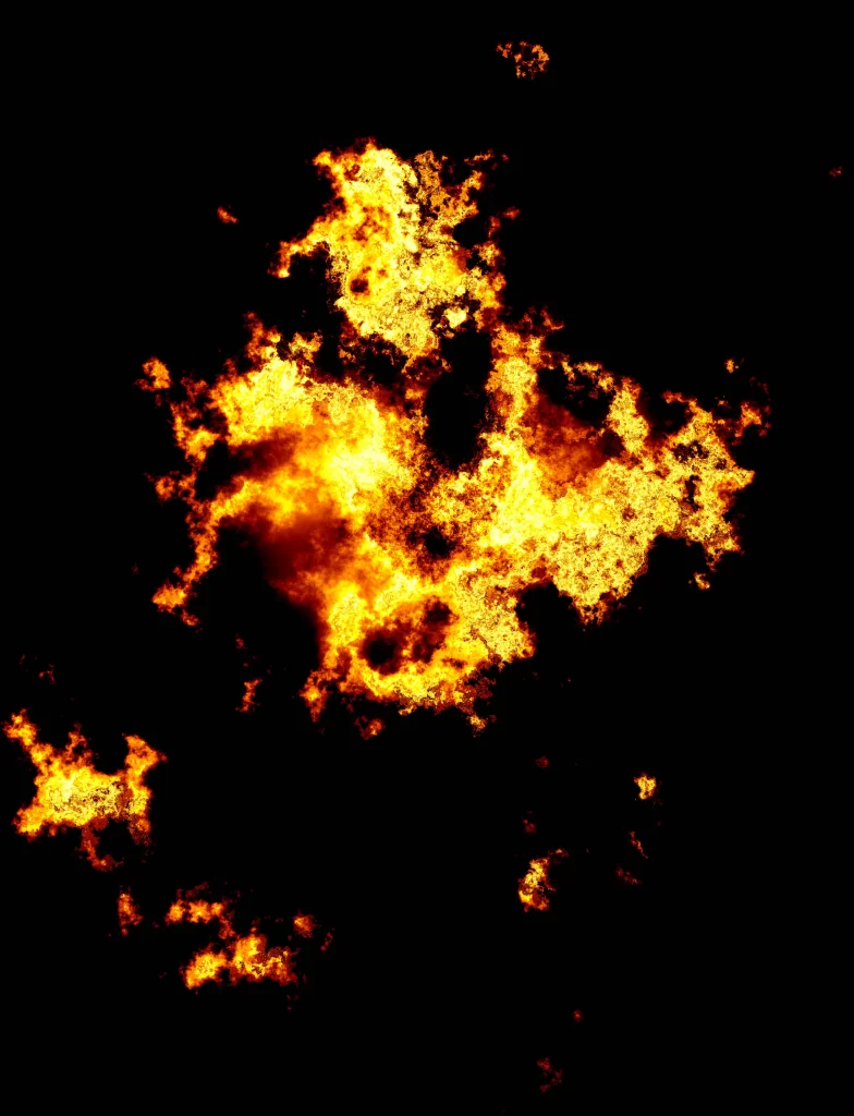 Orange Yellow Flame Burst Dark Background
