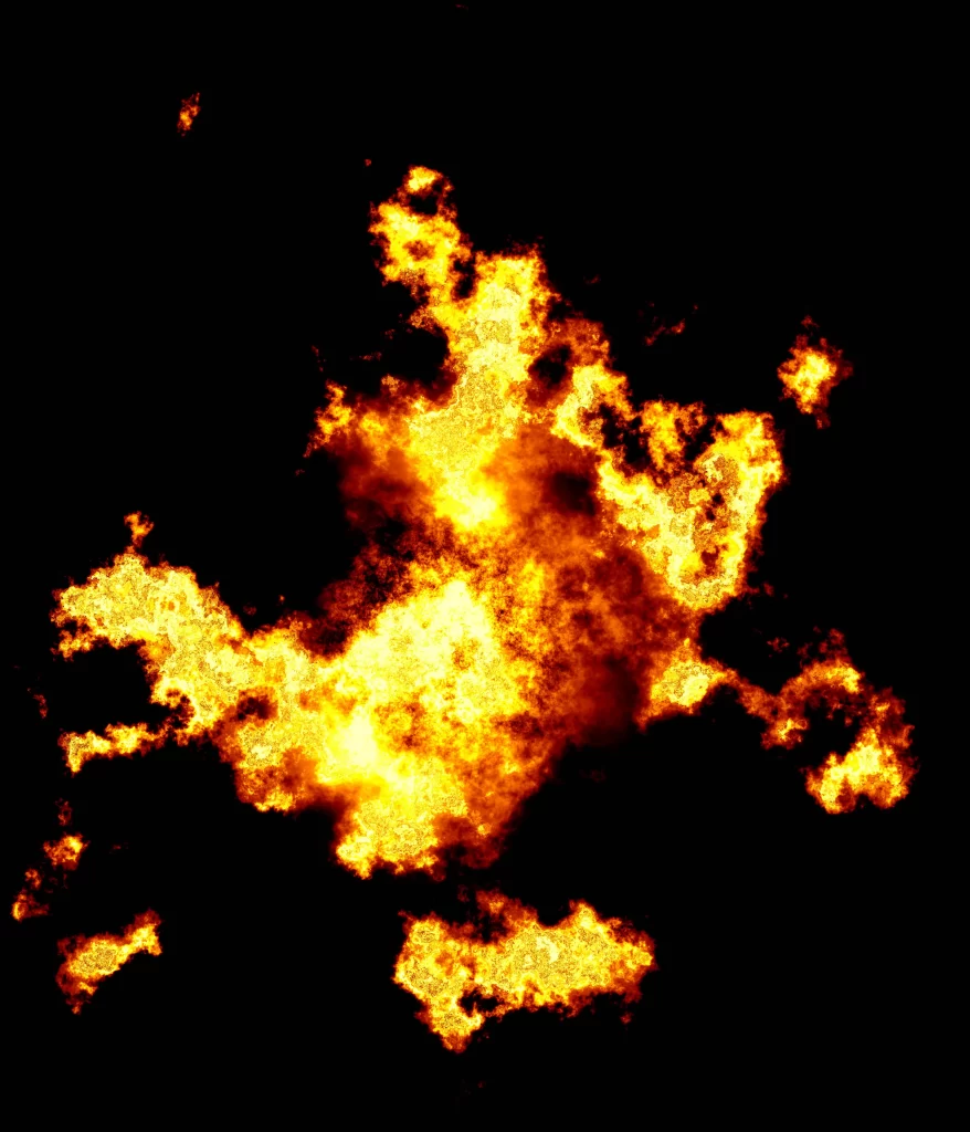 Orange Yellow Flame Burst Dark Background