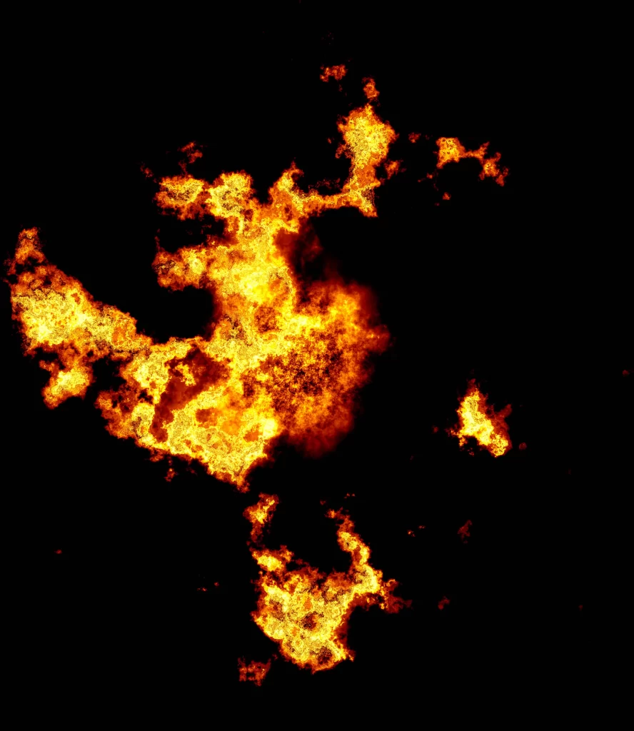 Orange Yellow Flame Burst Dark Background
