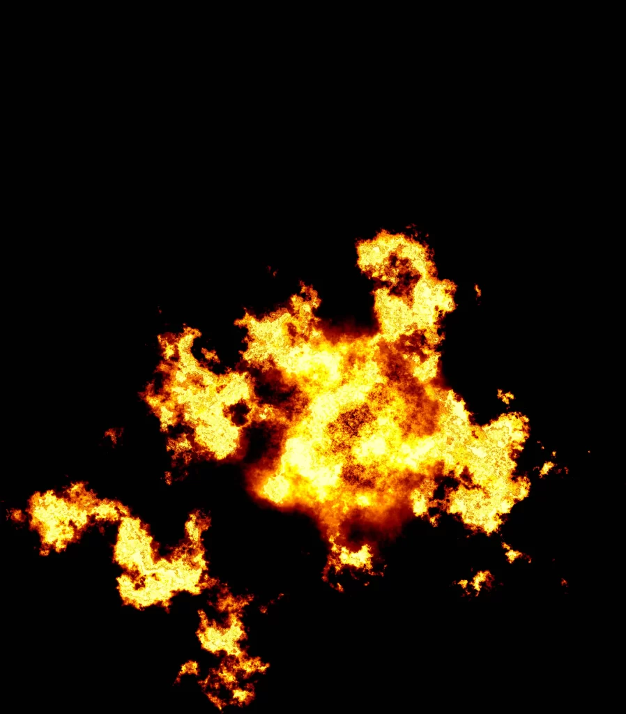 Orange Yellow Flame Burst Dark Background