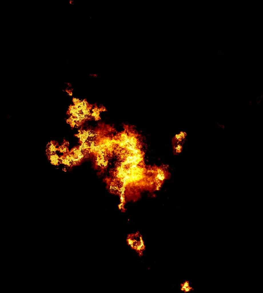 Orange Yellow Flame Burst Dark Background
