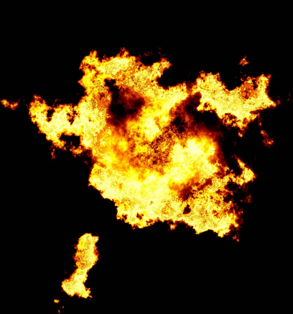 Orange Yellow Flame Burst Dark Background