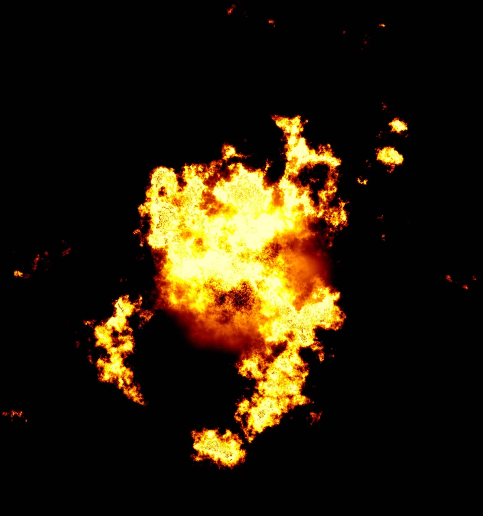Orange Yellow Flame Burst Dark Background