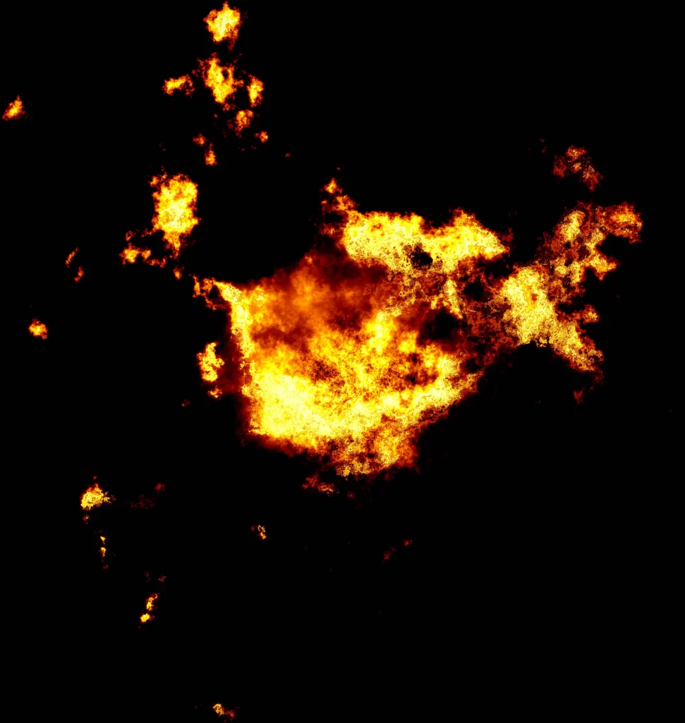 Orange Yellow Flame Burst Dark Background