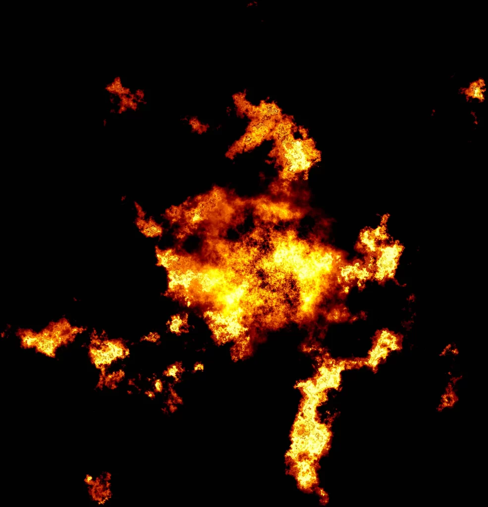 Orange Yellow Flame Burst Dark Background