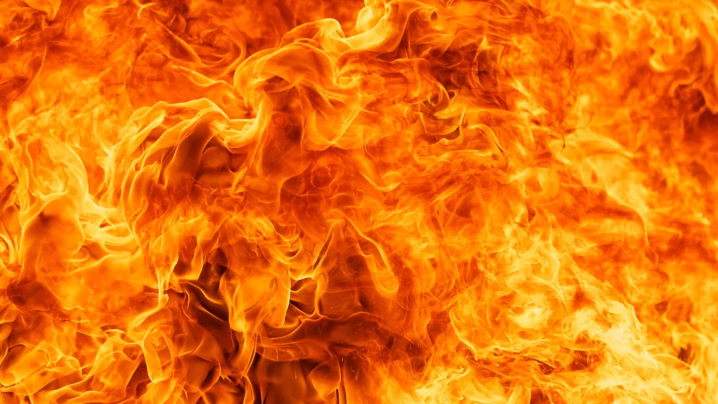 Orange Yellow Flame Curling Intense Bright