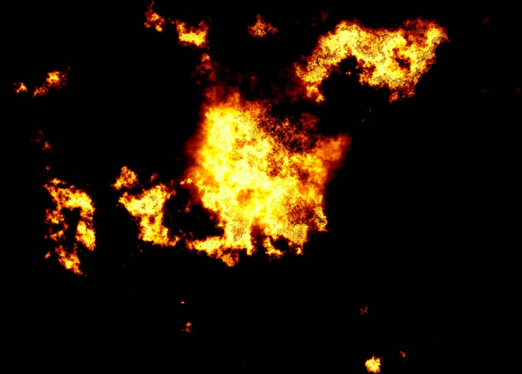 Orange Yellow Flame Dense Dark Background