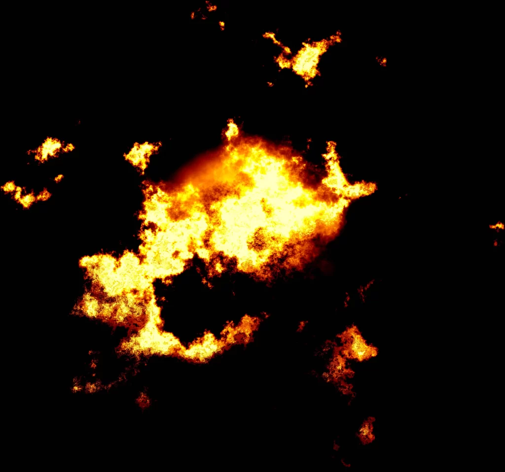 Orange Yellow Flame Dense Dark Background