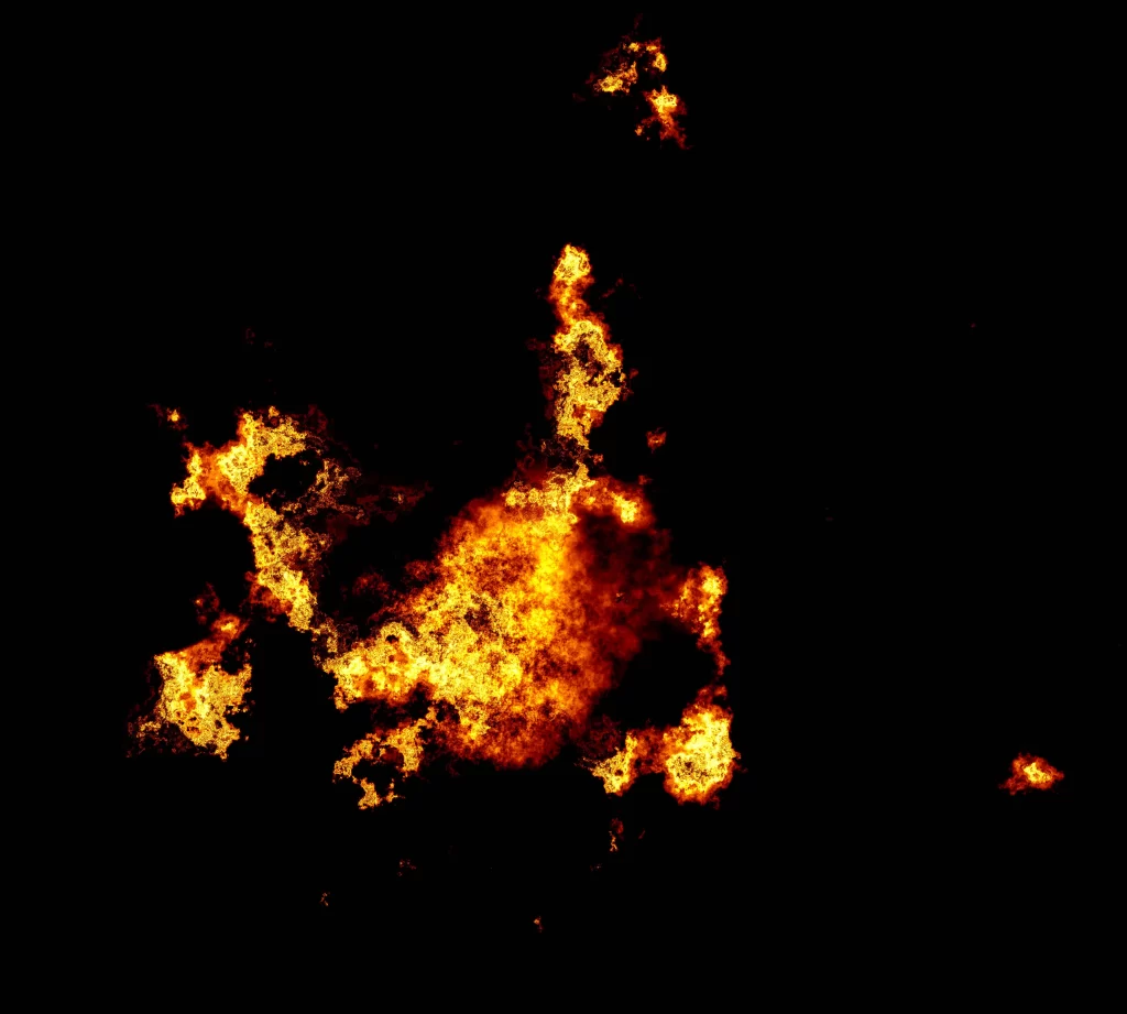 Orange Yellow Flame Dynamic Intense Dark Background