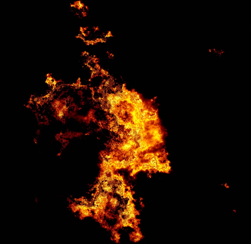 Orange Yellow Flame Dynamic Intense Dark Background