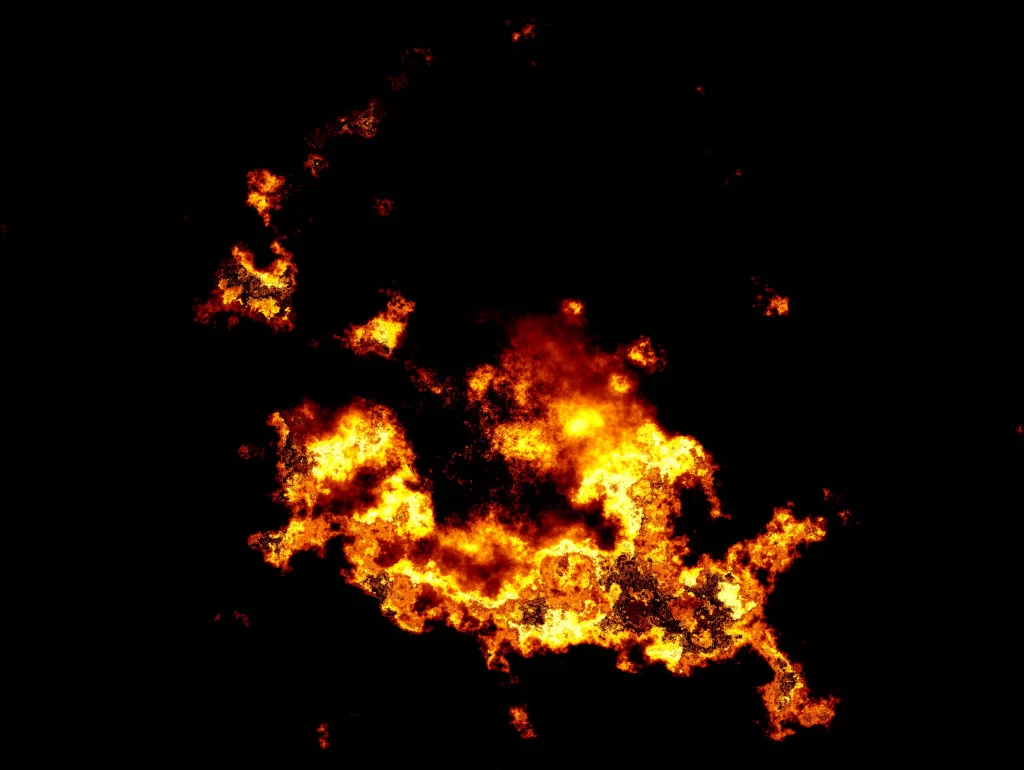 Orange Yellow Flame Intense Dark Background