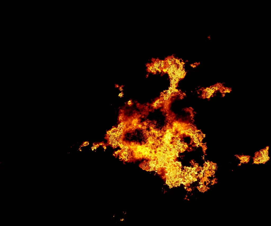 Orange Yellow Flame Intense Dark Background
