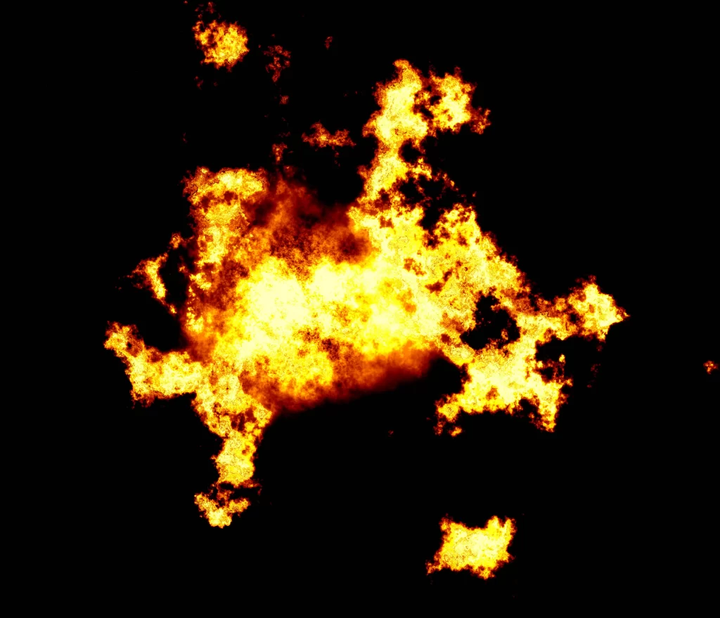 Orange Yellow Flame Intense Dark Background