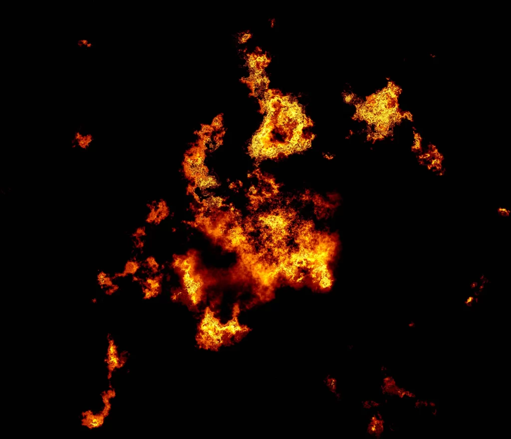Orange Yellow Flame Intense Dark Background