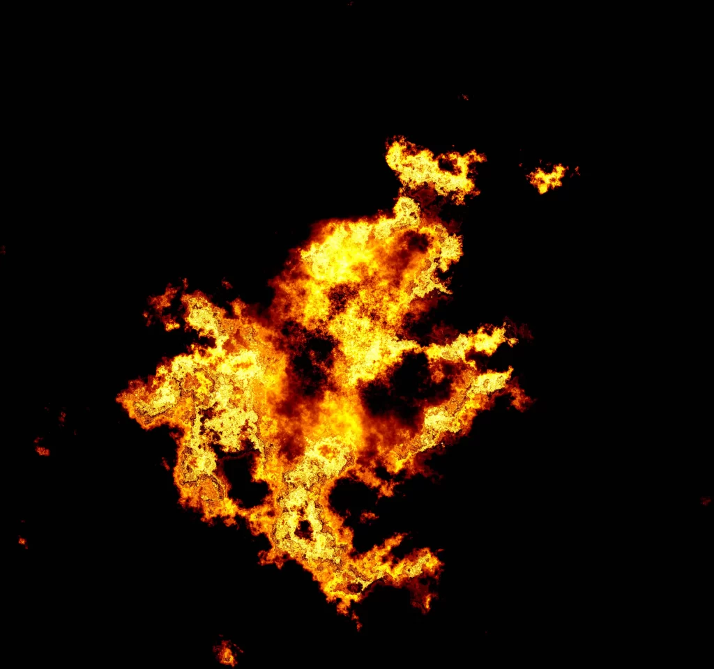 Orange Yellow Flame Intense Dark Background