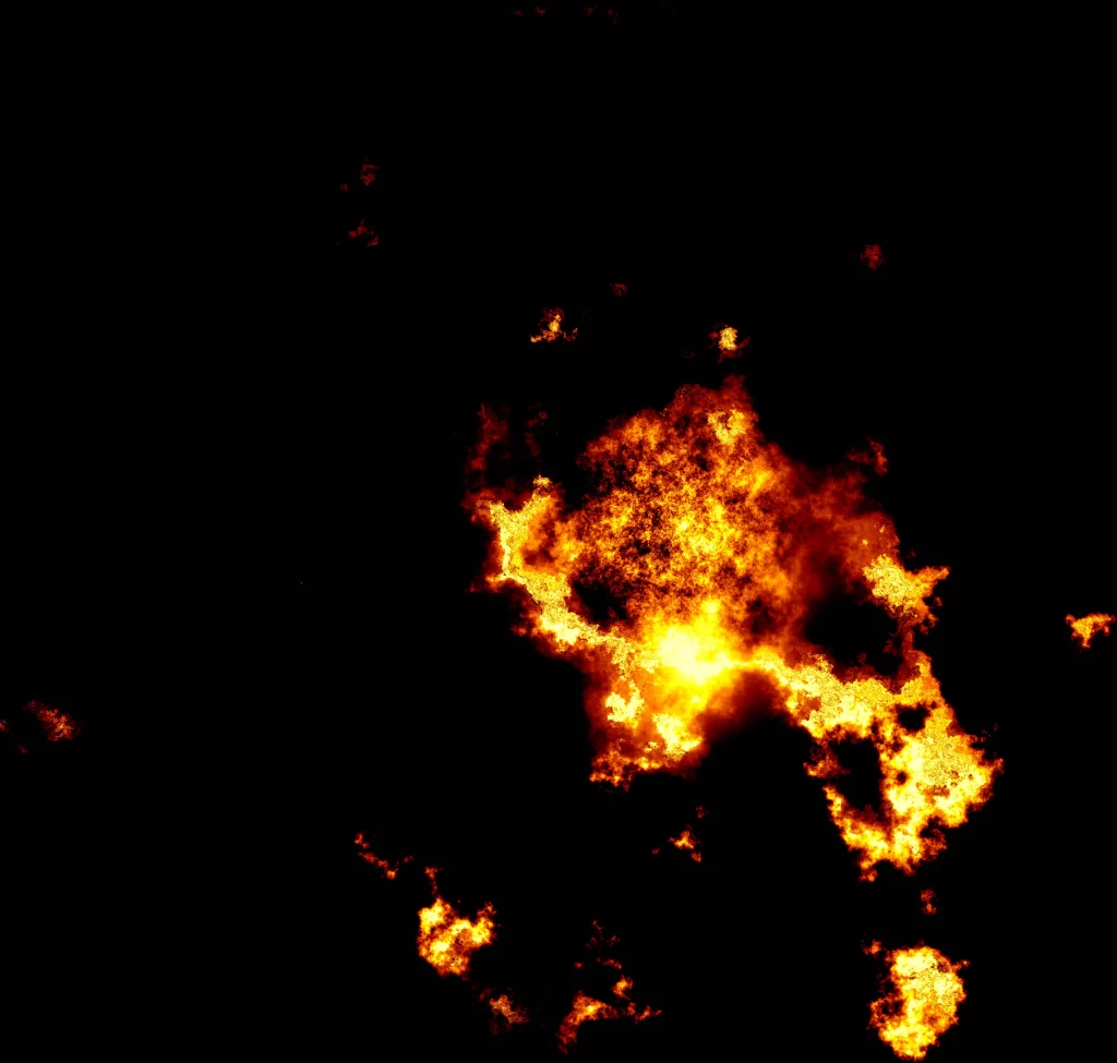 Orange Yellow Flame Intense Dark Background