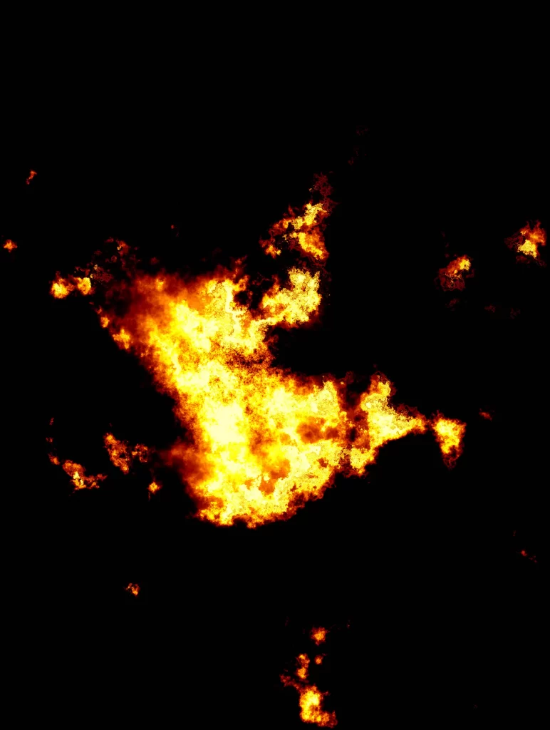 Orange Yellow Flame Intense Dark Background