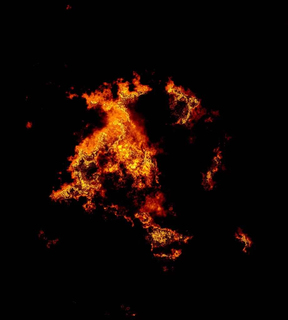 Orange Yellow Flame Intense Dark Background