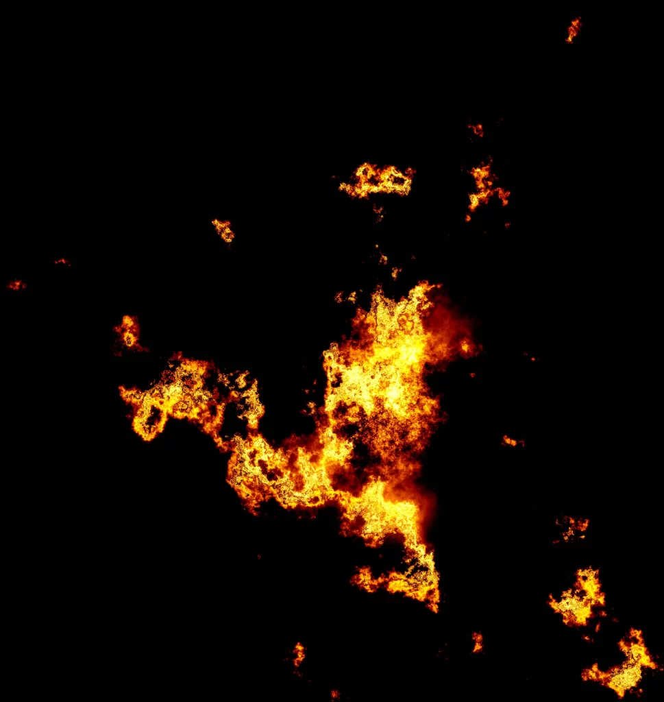 Orange Yellow Flame Intense Dark Background