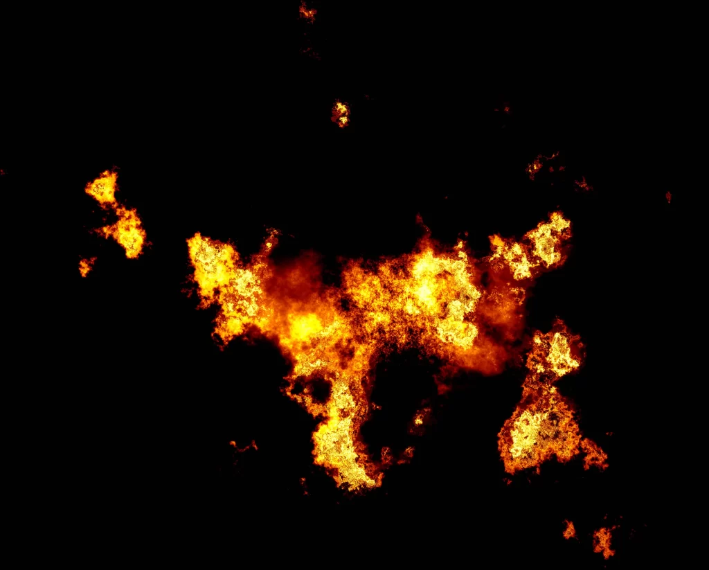 Orange Yellow Flame Intense Radiant Dark Background