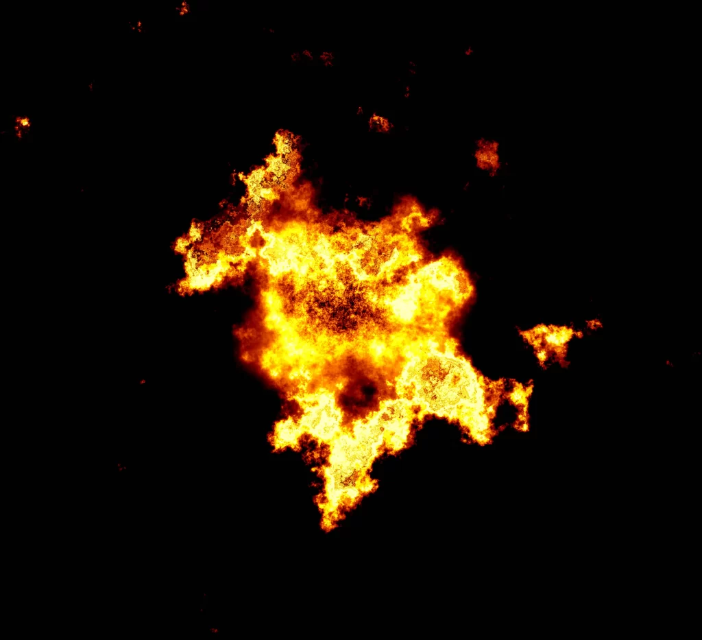 Orange Yellow Flame Intense Radiant Dark Background