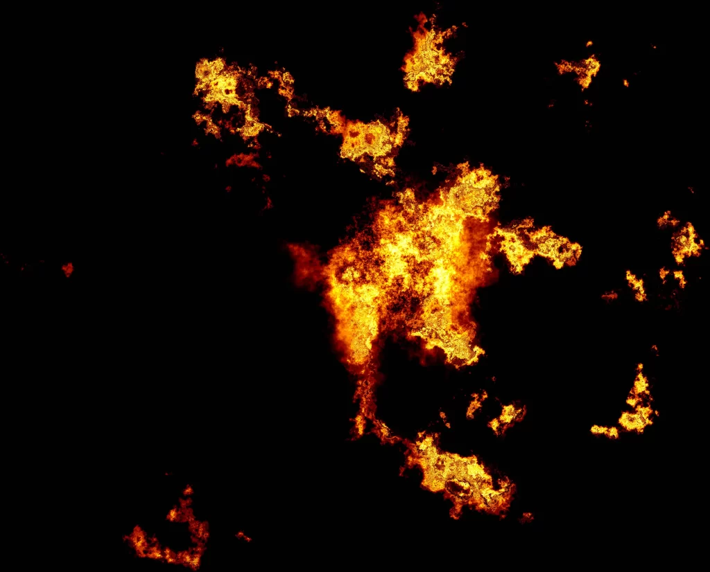 Orange Yellow Flame Spread Intense Dark Background