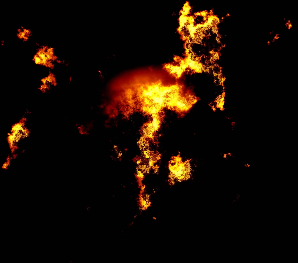 Orange Yellow Flame Spread Intense Dark Background
