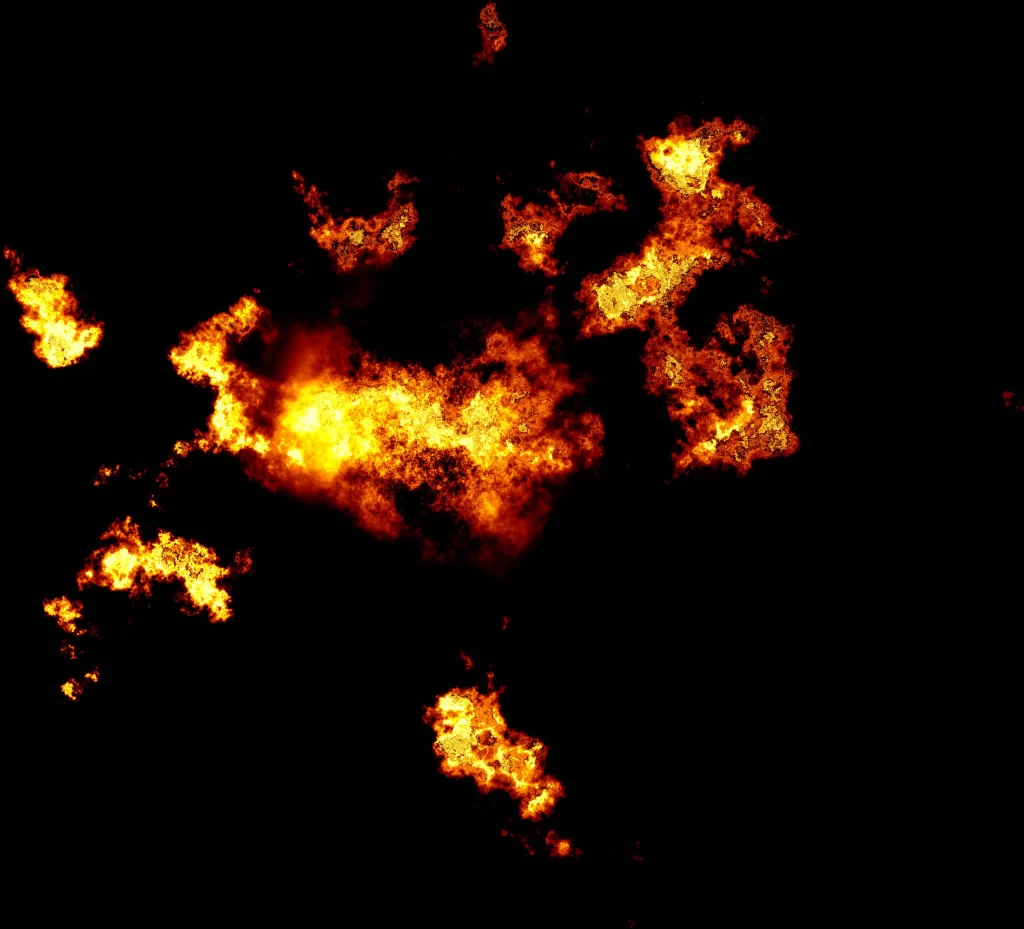 Orange Yellow Flame Spread Intense Dark Background