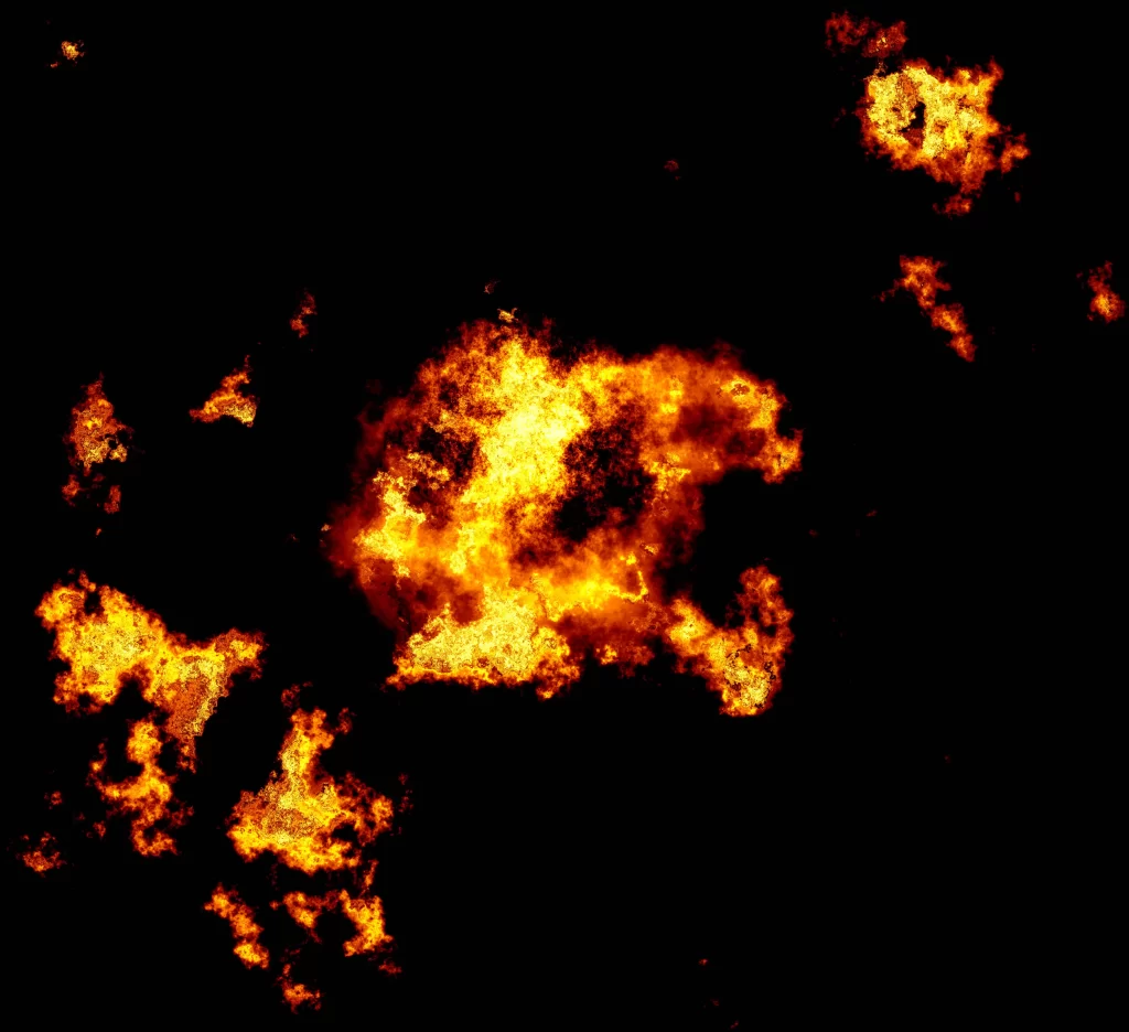 Orange Yellow Flame Spread Intense Dark Background