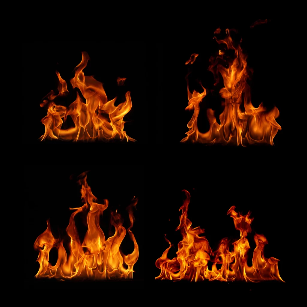 Orange Yellow Flame Twirl Dynamic Intense