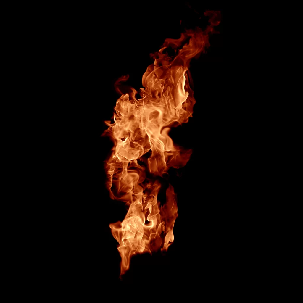Orange Yellow Flame Vertical Intense Twisting