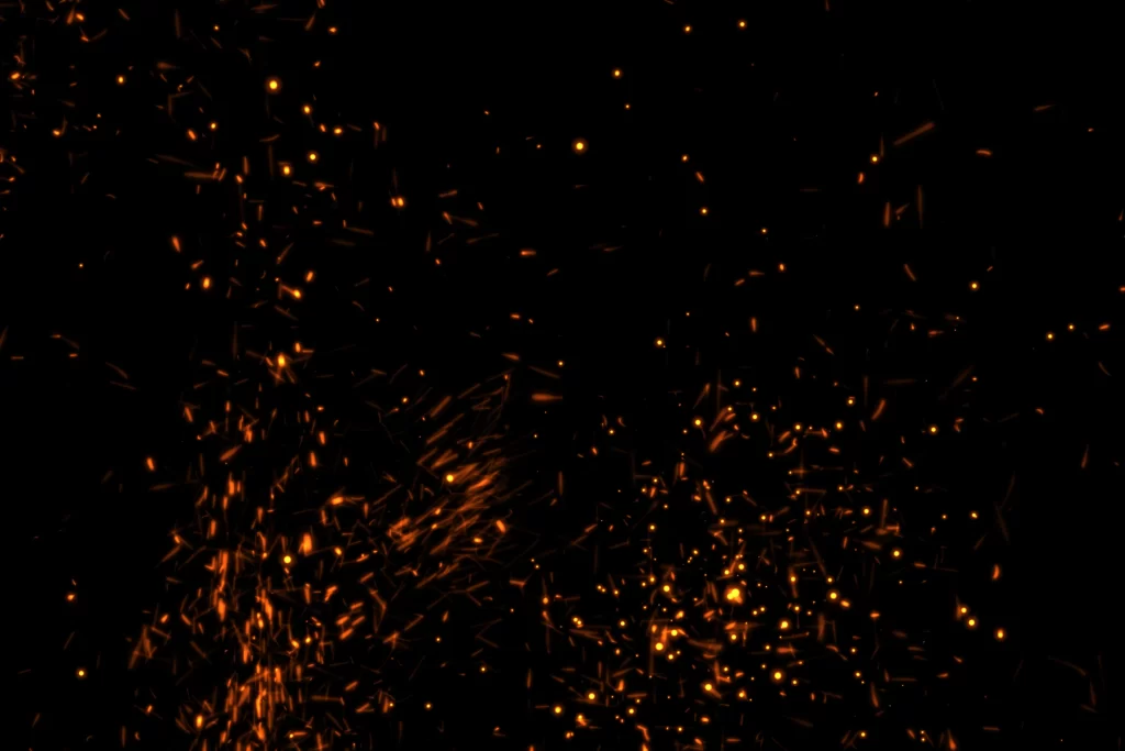 Orange Yellow Sparkles Radiant Scattered Dark