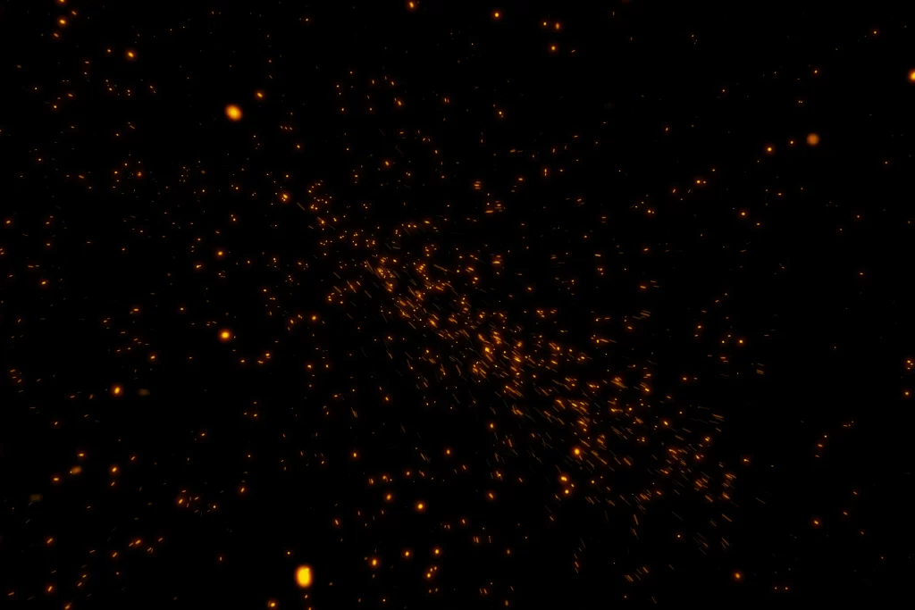 Orange Yellow Sparks Radiant Directional Intense Dark
