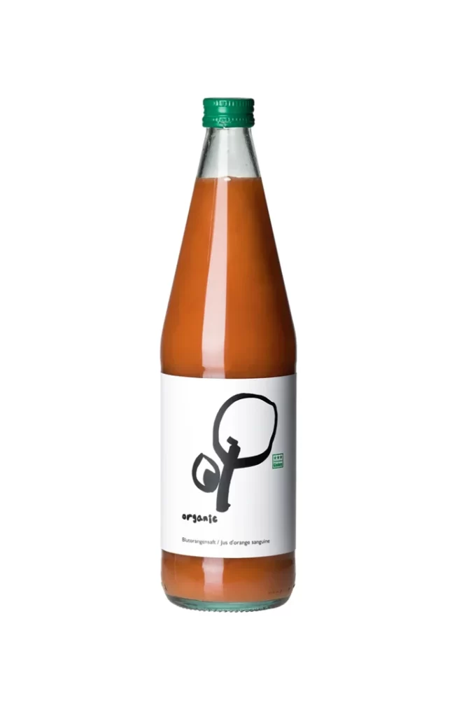 Organic Juice Bottle Green Cap Simple Design