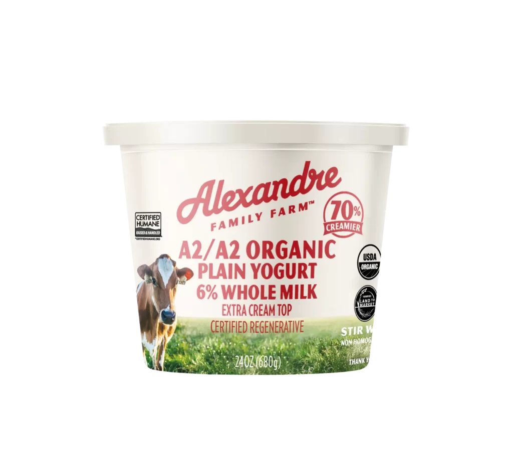 Organic Yogurt Whole Milk A2A2 Cream Top Family Farm