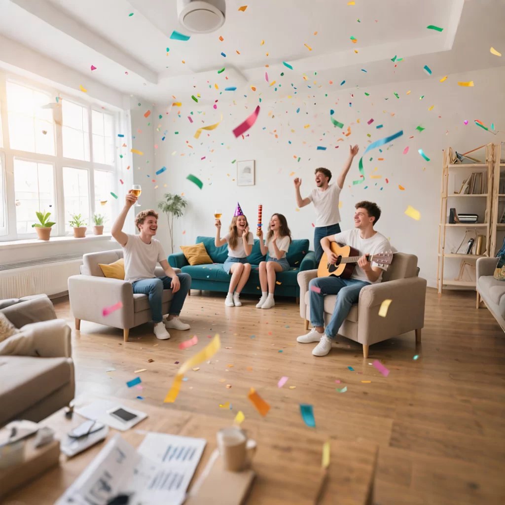 Party Celebration Friends Music Confetti