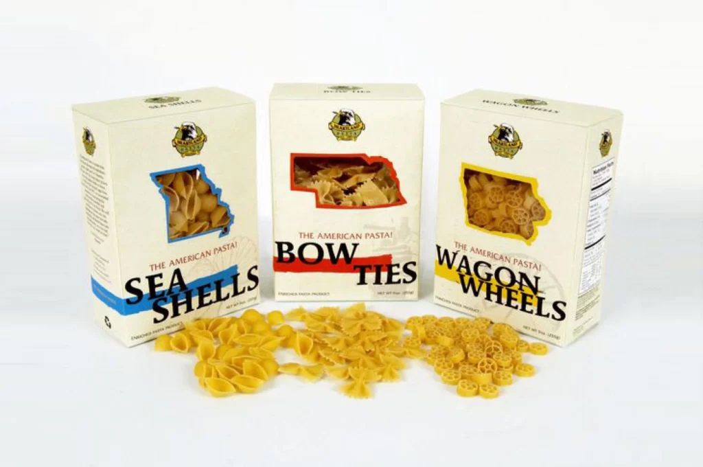 Pasta American Shapes Blue Red Yellow