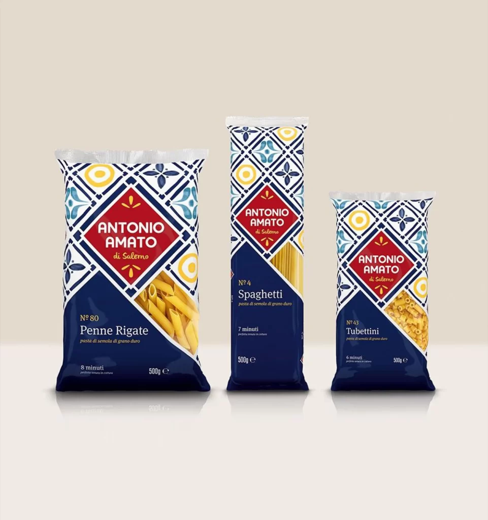 Pasta Antonio Amato Blue Yellow Red Italian