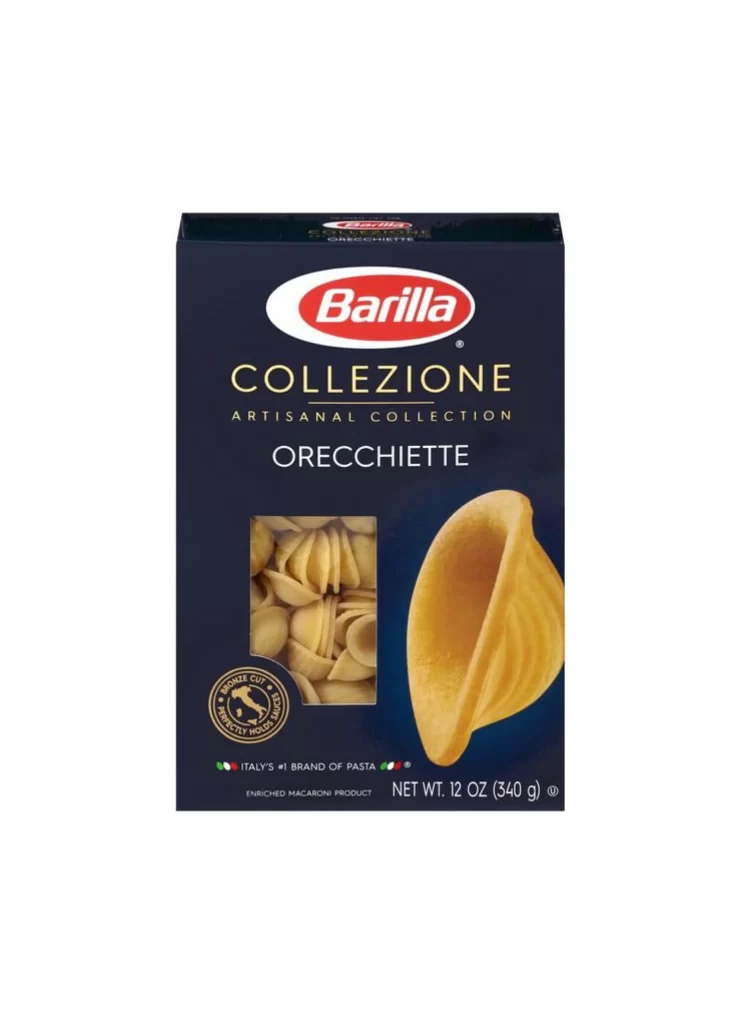 Pasta Barilla Orecchiette Dark Blue White Red Gold
